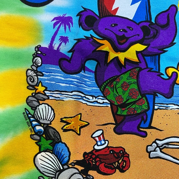 Grateful Dead Summertime Surf Men’s Tie Dye Shirt - Picture 6 of 12